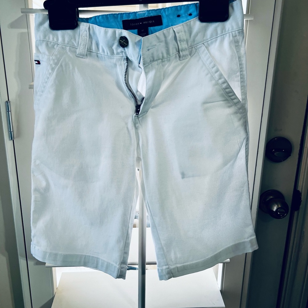 Boys Tommy Hilfiger White Cotton Shorts for Summer